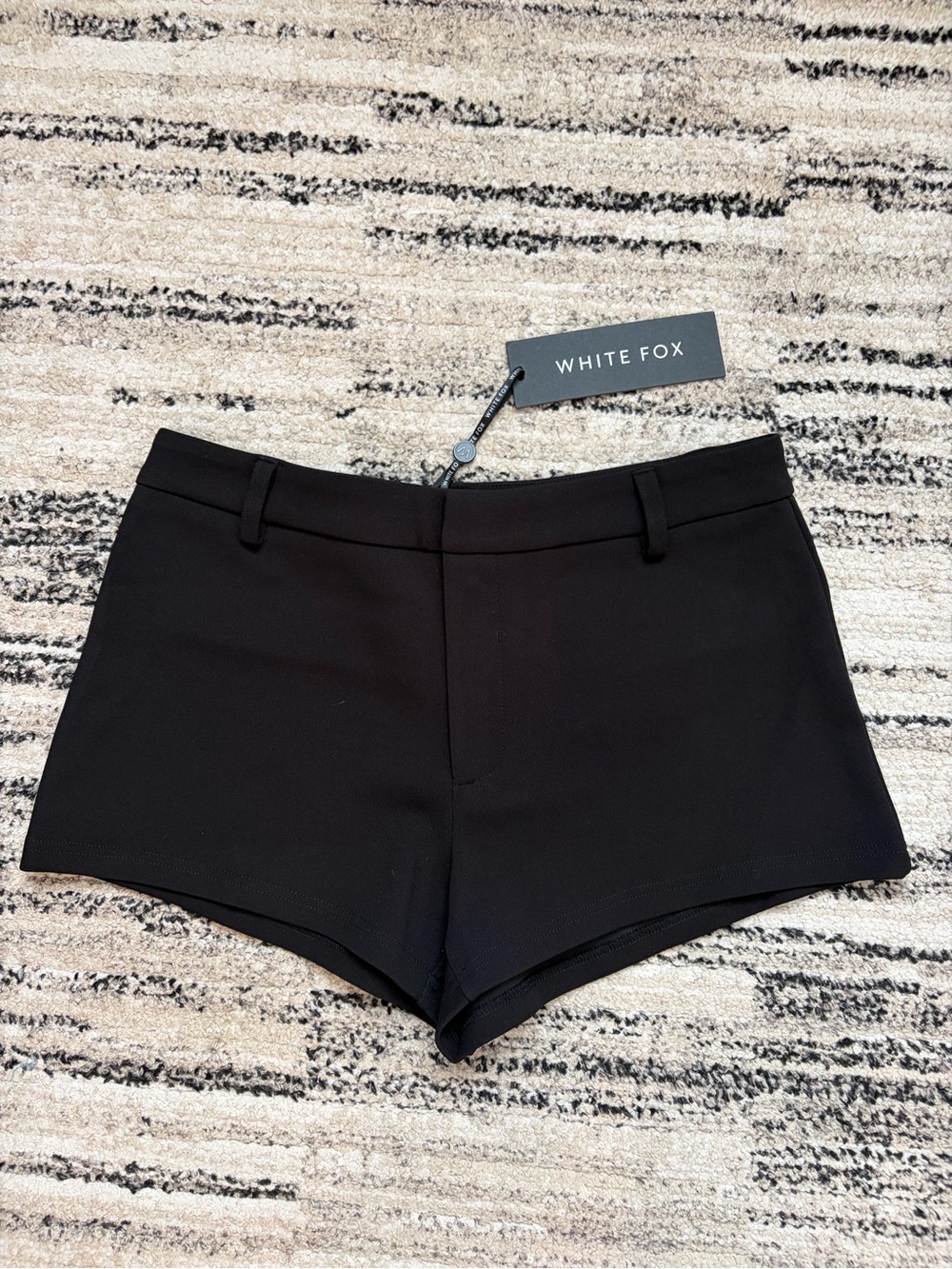 White Fox Boutique Black High-Waist Tailored Shorts